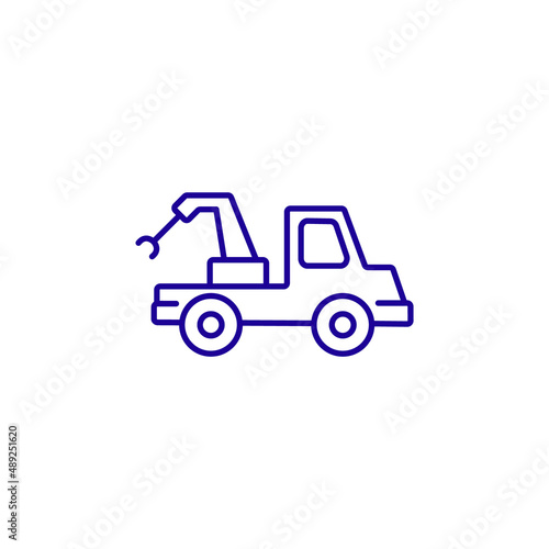 Tow truck car line icon. Help service assistance auto emergency