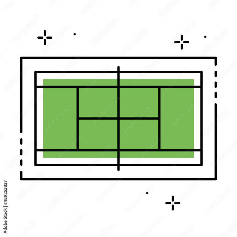 Isolated aerial view of a tennis field Vector Isolated aerial view of a tennis field Vector