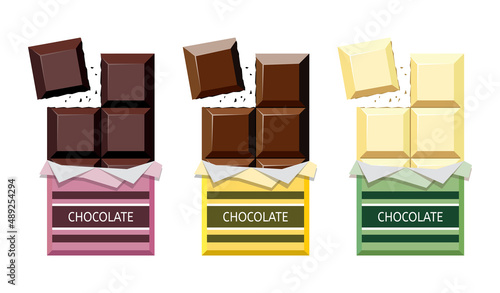 vector collection of opened chocolate