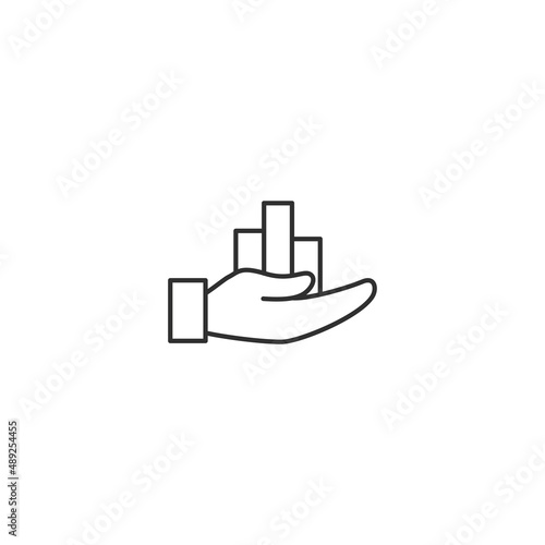 Graph economy chart line icon. Data business trend diagram analyst