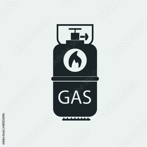 Propane gas vector icon solid grey