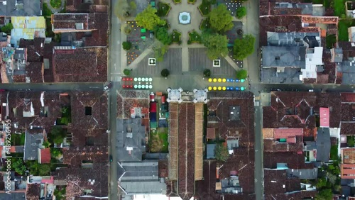 Aerial View Jardin Antioquia Park - Church - Colombia