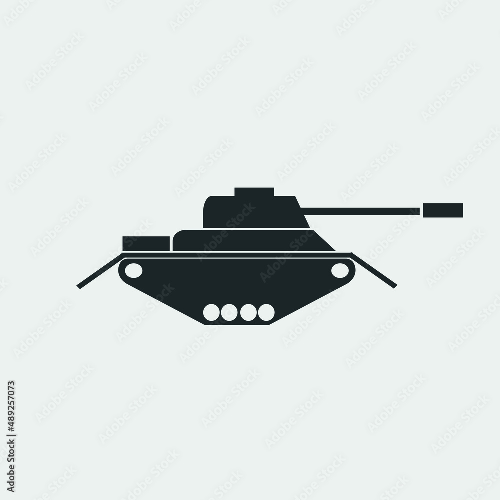 Fototapeta premium Tank bombing vector icon solid grey
