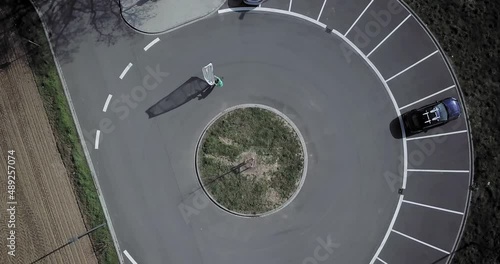 modern lifestyle and urban windskating in a traffic circle