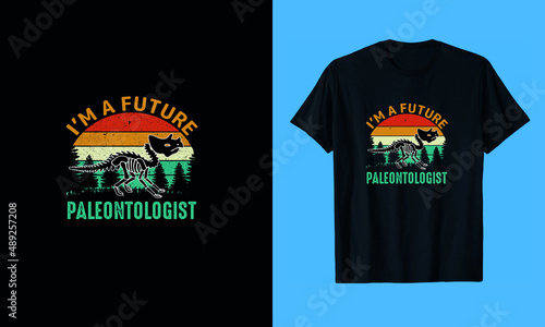 Paleontologist T-Shirt Design - Triceratops T-Shirt Design - Dinosaurs T-Shirt Design