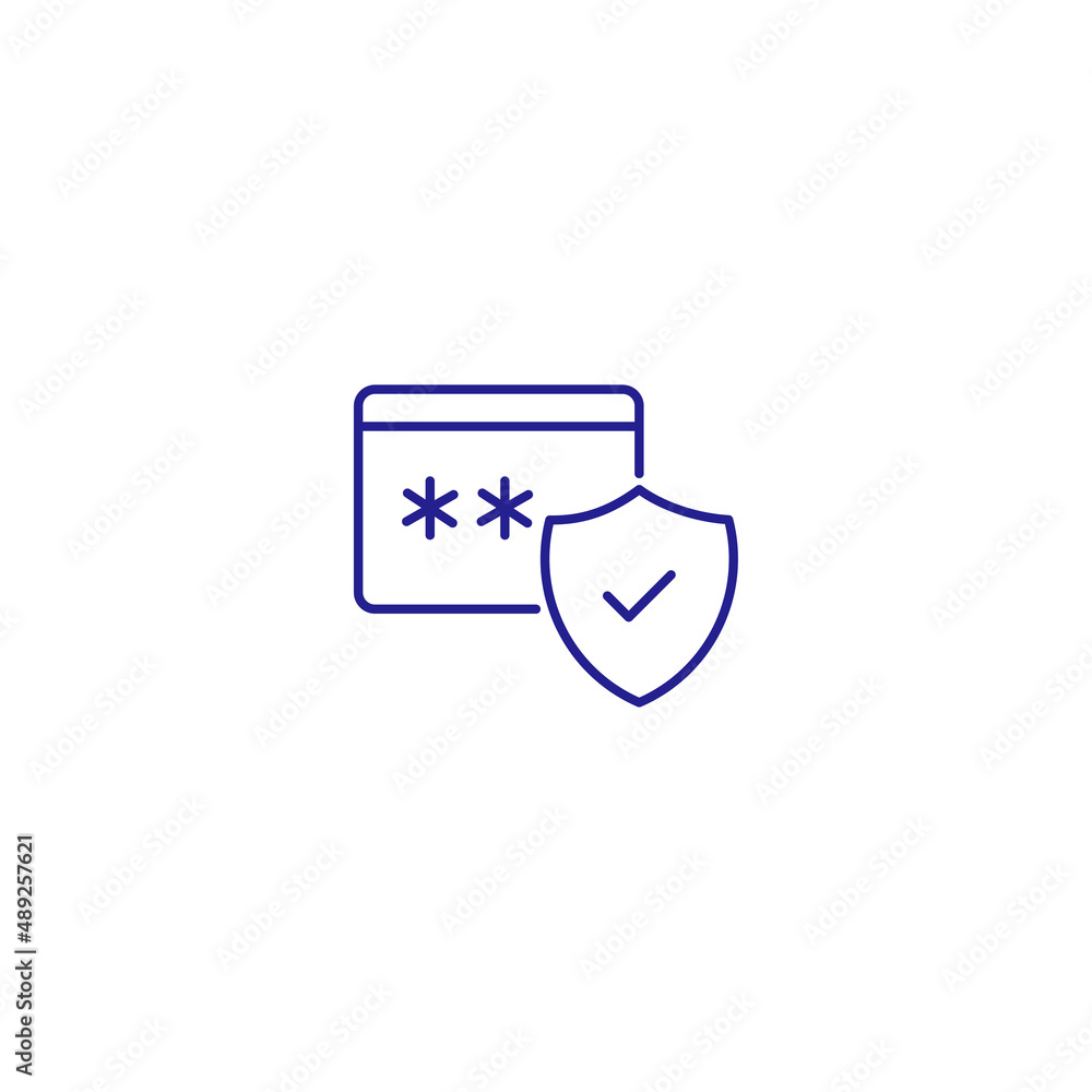Fraud account card bank protection line icon. Online shopping finance security Fraud account card bank protection line icon. Online shopping finance security