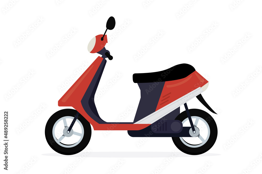 Modern motorbike. Motorcycle isolated on white background. Cartoon bike vehicle. Two wheel motor scooter. Modern motorbike. Motorcycle isolated on white background. Cartoon bike vehicle. Two wheel motor scooter.