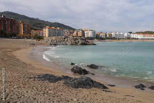 A landscape o a beach in Castro Urdiales, Cantabria. Location of Spain photo