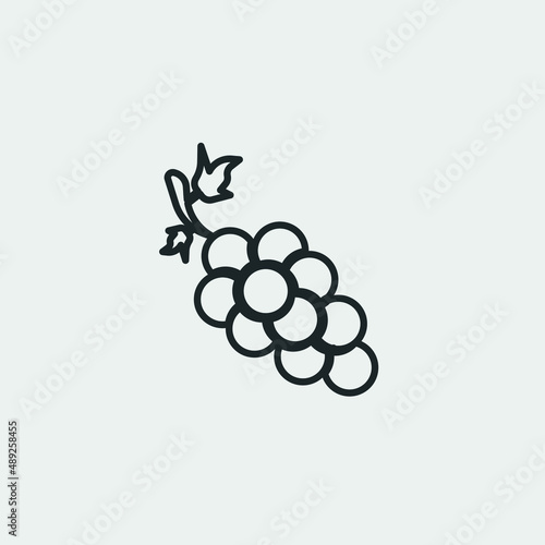 Grapes vector icon solid grey