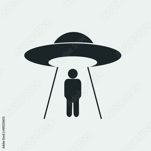 Ufo people vector icon solid grey