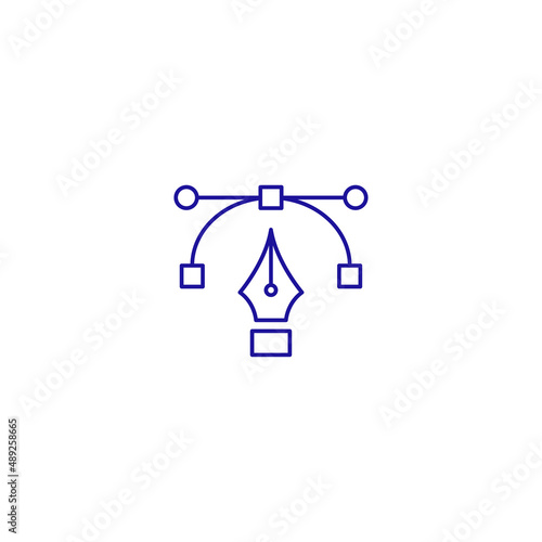 Pen tool cursor line icon. Education graphic design