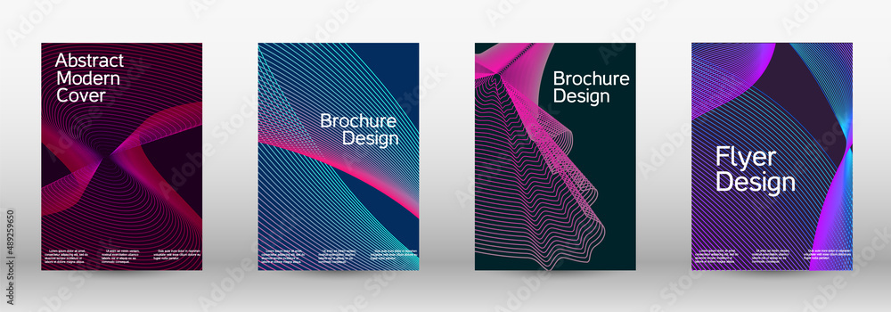 Minimum vector coverage. A set of modern abstract covers. Modern design template. Creative backgrounds from abstract lines to create a fashionable abstract cover, banner, poster, booklet.