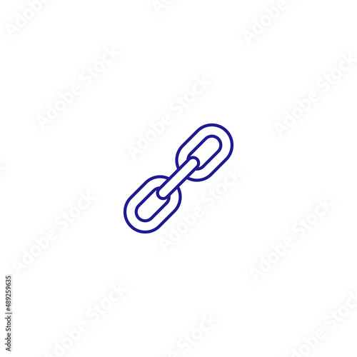 Chain link strength cooperation line icon. Security infrastructure partnership