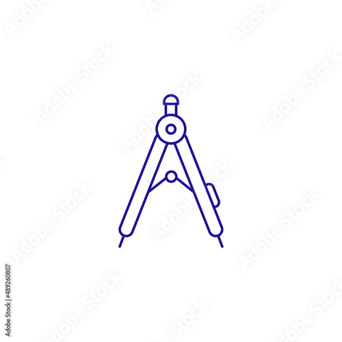 Compass precision geometry drawing line icon. Architect engineering technology