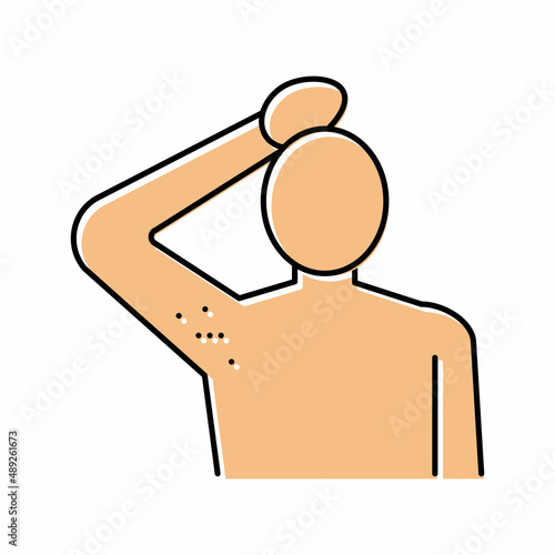 armpit hair laser removal color icon vector illustration