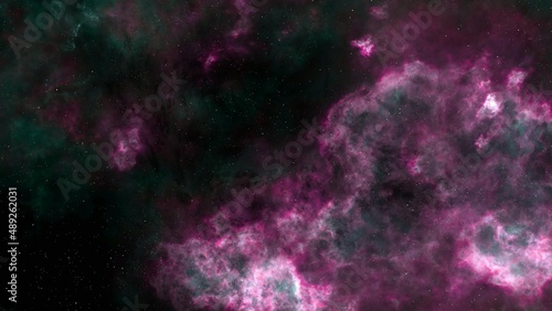 Fototapeta Naklejka Na Ścianę i Meble -  Pink and green Large Magellanic Cloud galaxy