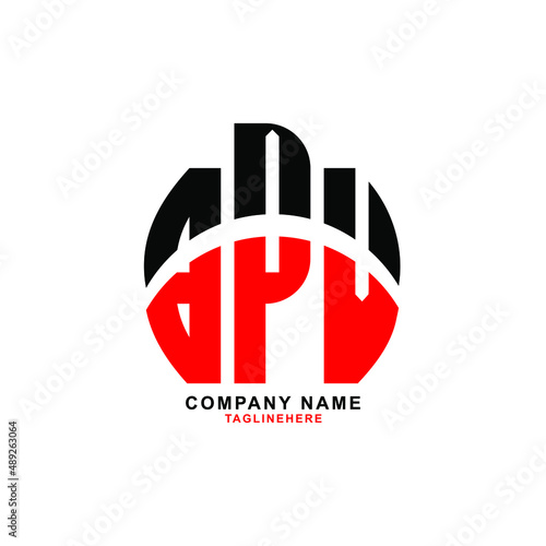 BPV letter design. BPV letter logo design with white background. BPV creative letter logo with two colors.
 photo