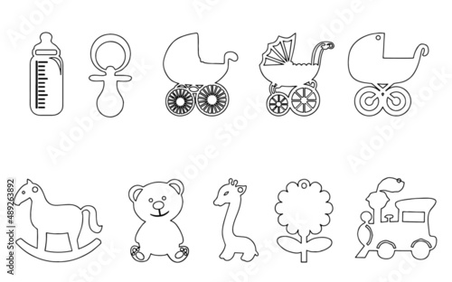 Toys  icons set.