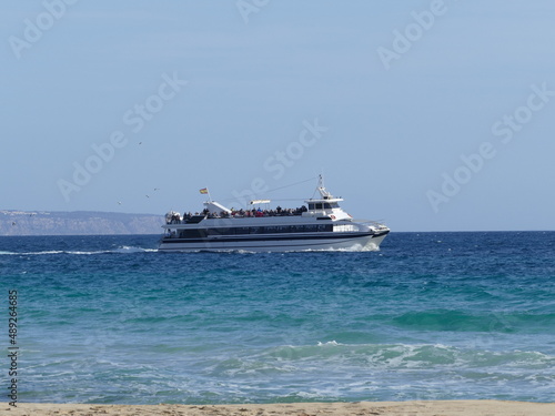 Excursion boat off Cala Mayor, Mallorca, Balearic Islands, Spain © Guenter