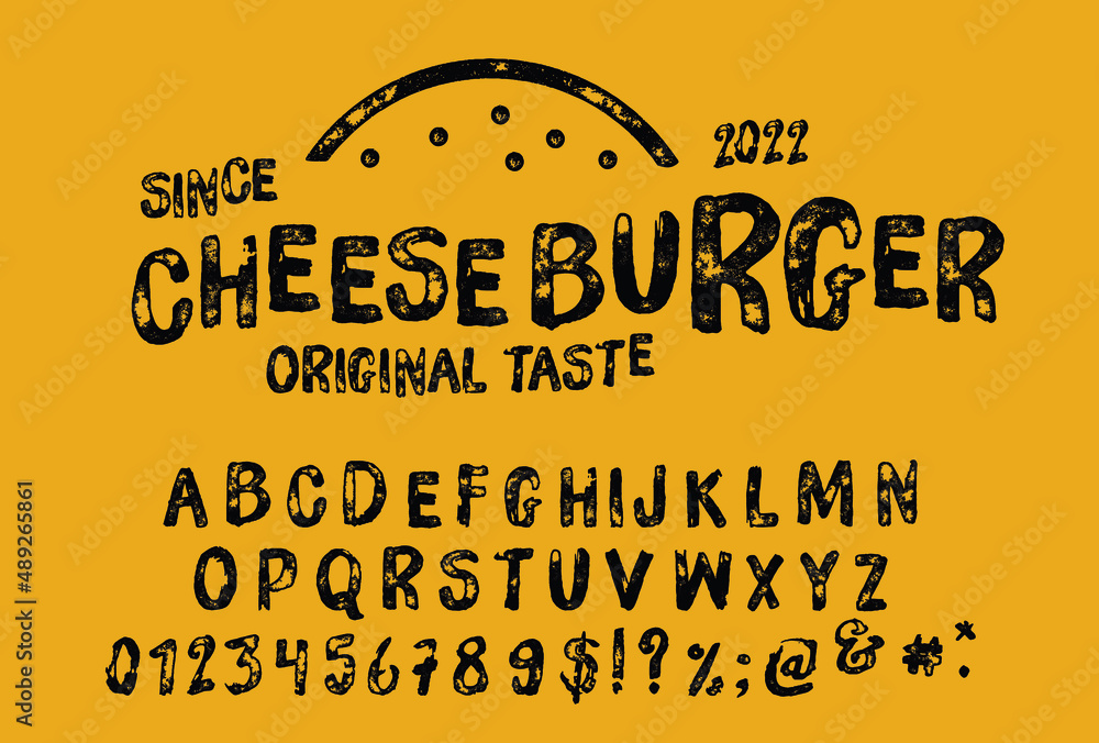 Vintage brush script lettering font. Handwritten alphabet. Stock Vector