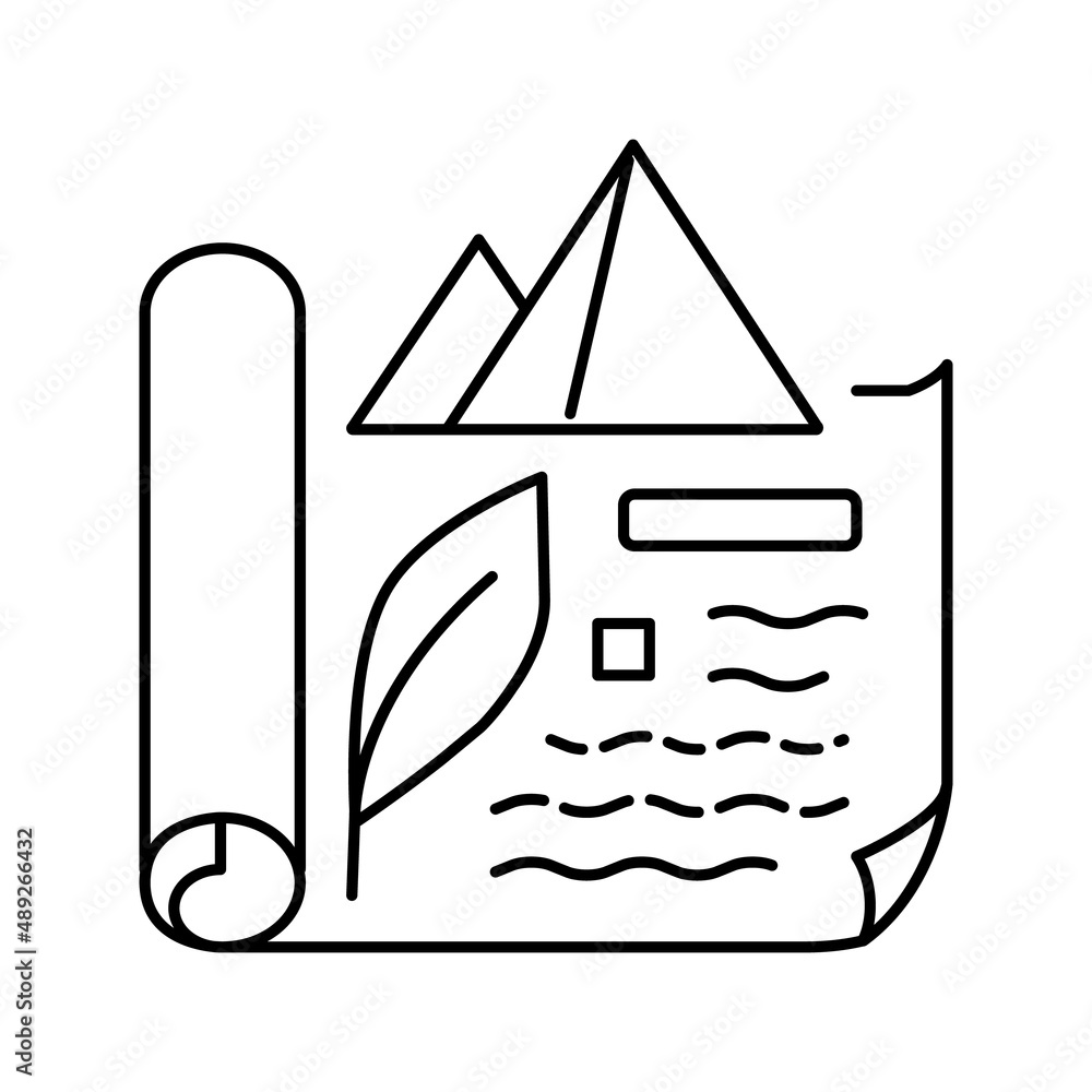 ancient egypt history line icon vector illustration