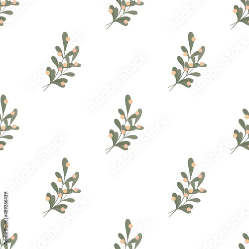 cute gardening spring pattern for kids - herbs on white background