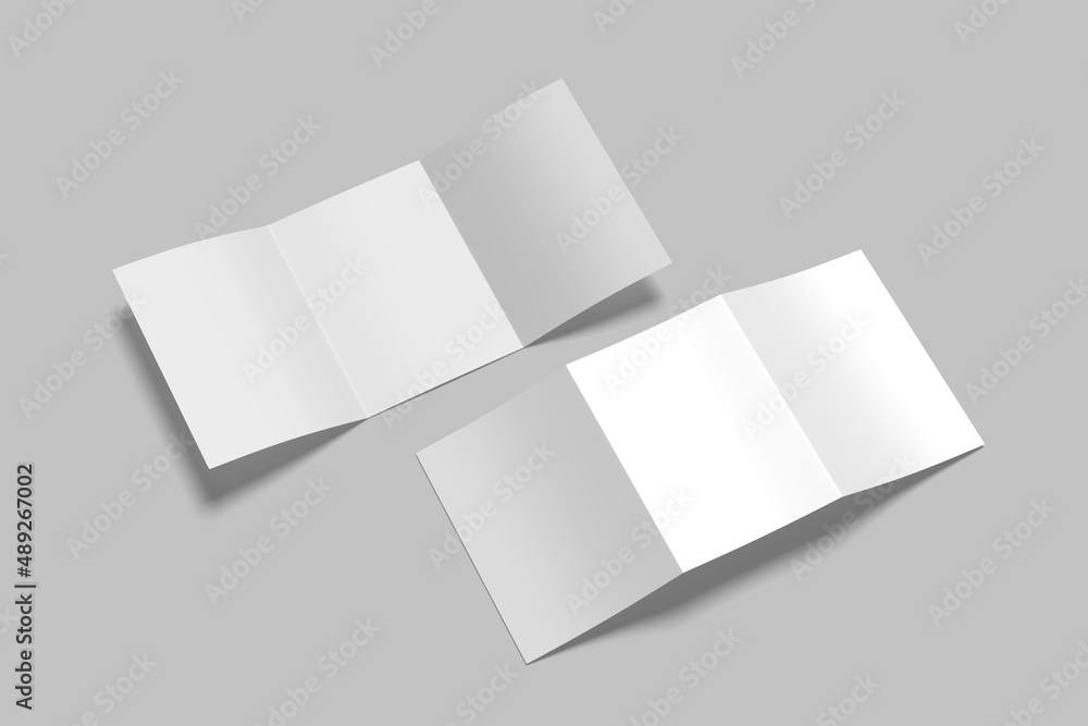 Tri-Fold A5 Brochure Mock-up - obrazy, fototapety, plakaty 