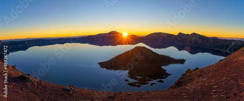 Crater Lake National Park Oregon at sunrise 