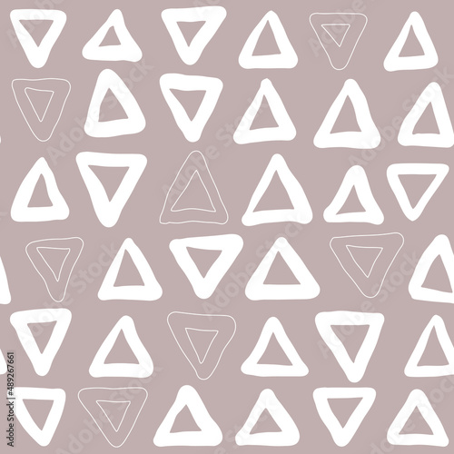 Vector seamless pattern with hand drawn bold triangles.