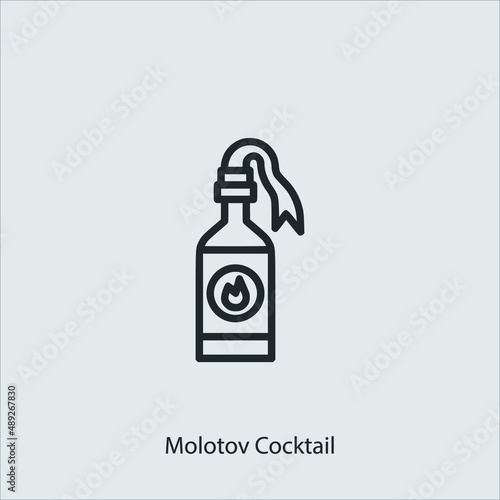 molotov cocktail  icon vector icon.Editable stroke.linear style sign for use web design and mobile apps,logo.Symbol illustration.Pixel vector graphics - Vector