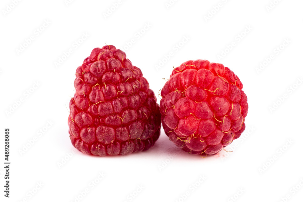 Raspberry. Ripe sweet raspberry macro image on white isolated background. Close up image. Raspberry. Ripe sweet raspberry macro image on white isolated background. Close up image.