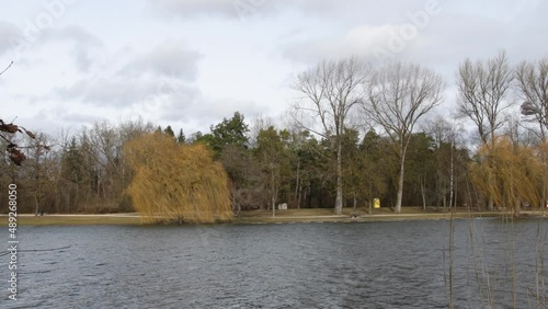 Autumn weather on a lake in Germany