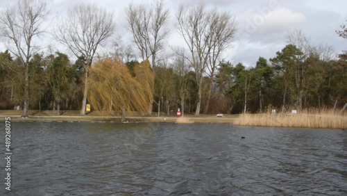 Autumn weather on a lake in Germany