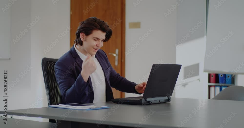 successful businessman working on laptop successful businessman working on laptop