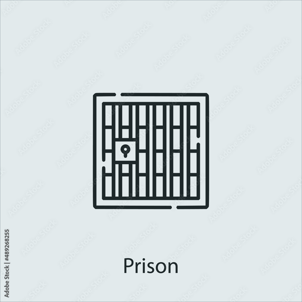 prison icon vector icon.Editable stroke.linear style sign for use web design and mobile apps,logo.Symbol illustration.Pixel vector graphics - Vector