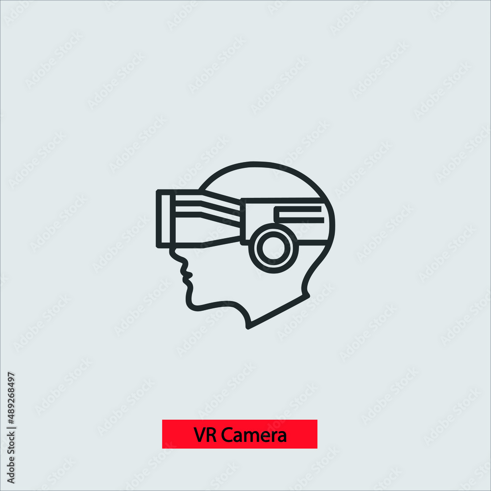 vr camera icon vector icon.Editable stroke.linear style sign for use web design and mobile apps,logo.Symbol illustration.Pixel vector graphics - Vector vr camera icon vector icon.Editable stroke.linear style sign for use web design and mobile apps,logo.Symbol illustration.Pixel vector graphics - Vector