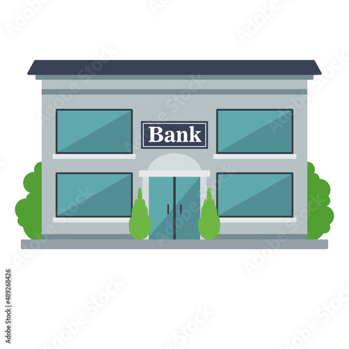 Isolated front view bank building Vector