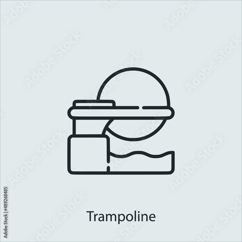 trampoline  icon vector icon.Editable stroke.linear style sign for use web design and mobile apps,logo.Symbol illustration.Pixel vector graphics - Vector