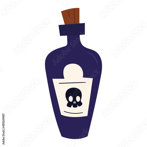 Isolated halloween poison bottle image Vector