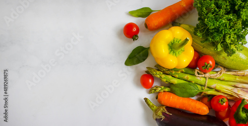 fresh vegetables on old background