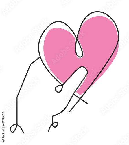 hand holding heart