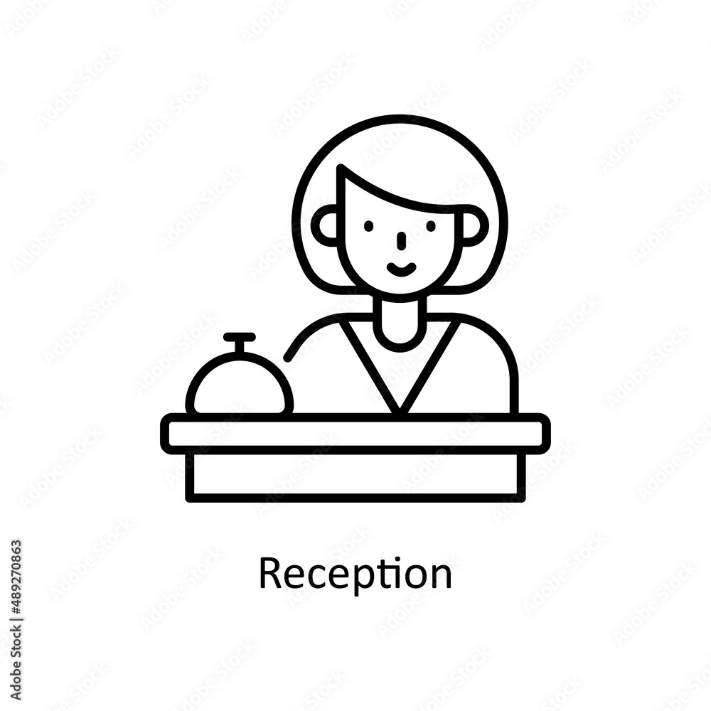 Reception vector outline icon for web isolated on white background EPS 10 file Reception vector outline icon for web isolated on white background EPS 10 file