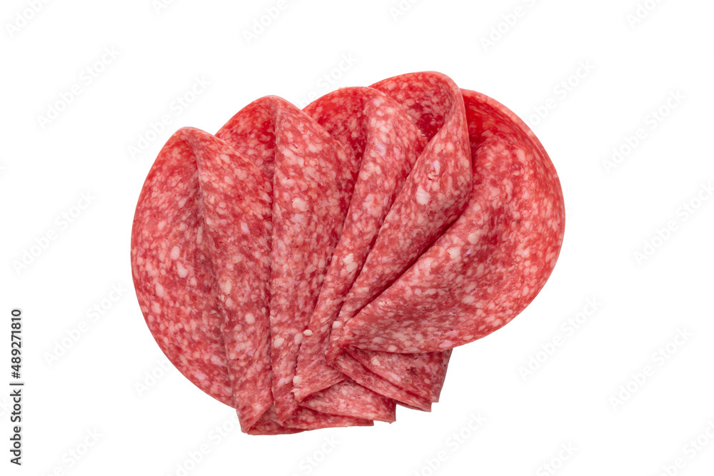 Obraz premium Salami isolated on white background.