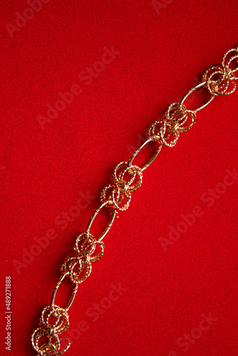 Silver Gold Chain pendant Weaving Macro Fragments Element isolated on white