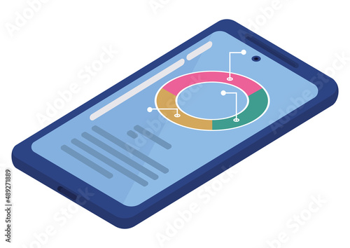 statistics in smartphone isometric