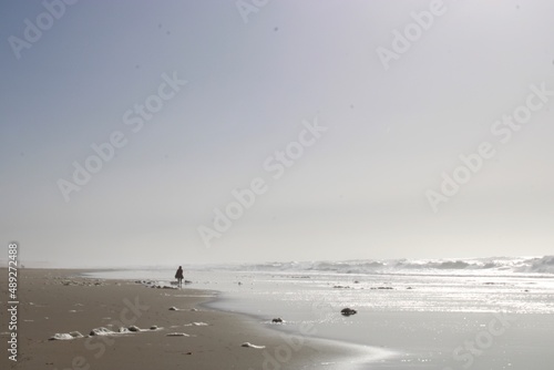 paysage personne marchant sur la plage