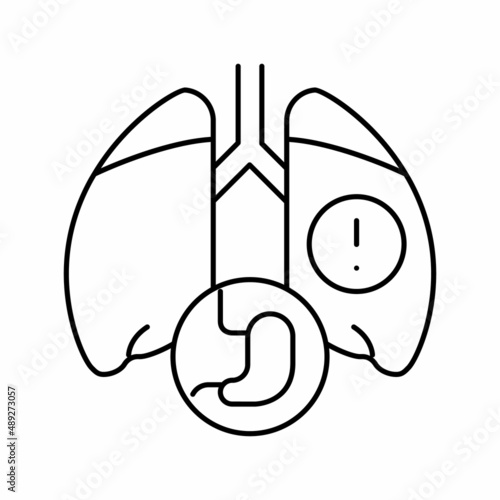 lung or breathing problems line icon vector illustration