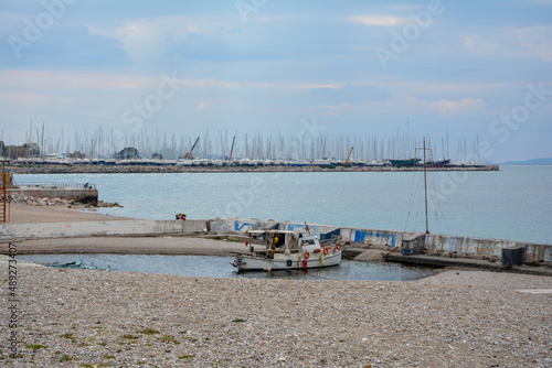Summer seasın, boats in the harbor, Eagean Sea Athens photo