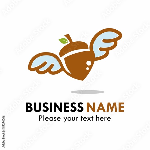 Nut wings logo template illustration