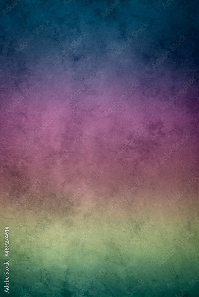 Beautiful blended rainbow colors, painted canvas or muslin fabric cloth studio backdrop or background, suitable for use with portrait and product.

